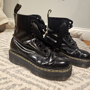Dr. Martens Shiny Black Platform Boots